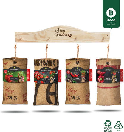  4x Hangtuintjes Moestuin Kweekset Groenten Nu Met Gratis FSC Houten Hangrekje!!