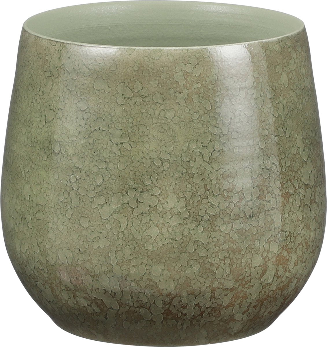  Mica Decorations Oliver Bloempot - H22 X Ø24 Cm - Terracotta - Groen