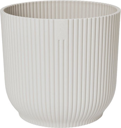  Elho Vibes Fold Rond 30 - Bloempot Voor Binnen - Ø 29.5 X H 27.2 Cm - Zijdewit