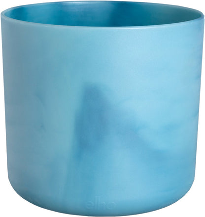  Elho The Ocean Collection Round 22cm - Bloempot Voor Binnen - 100% Gerecycled Materiaal - Gemaakt Met Zeeafval - Ø 22.3 X H 20.4 Cm - Atlantisch Blauw