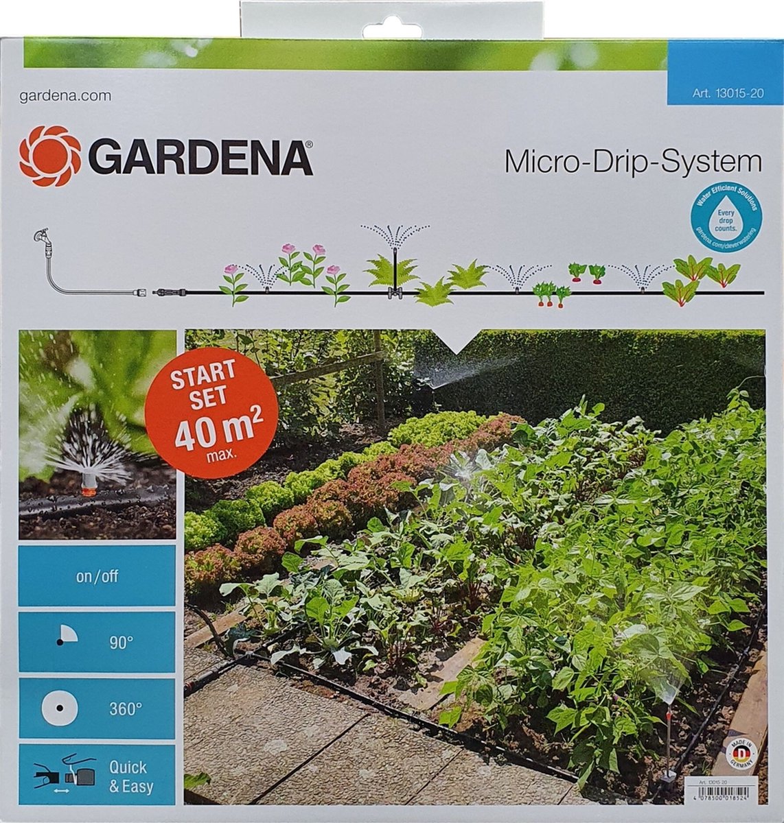  GARDENA Micro Drip System Bloembed En Moestuin Startset Druppelsysteem - 25 Meter