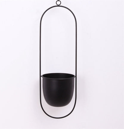  Be-Inspired® Hangende Bloempot Ovaal - Bloempot Binnen - Voor Hangplant – Plant Bloem Pot Met Opknoping – Plantenhanger - Plantenbak - Industrieel – Scandinavisch - Metaal - Zwart