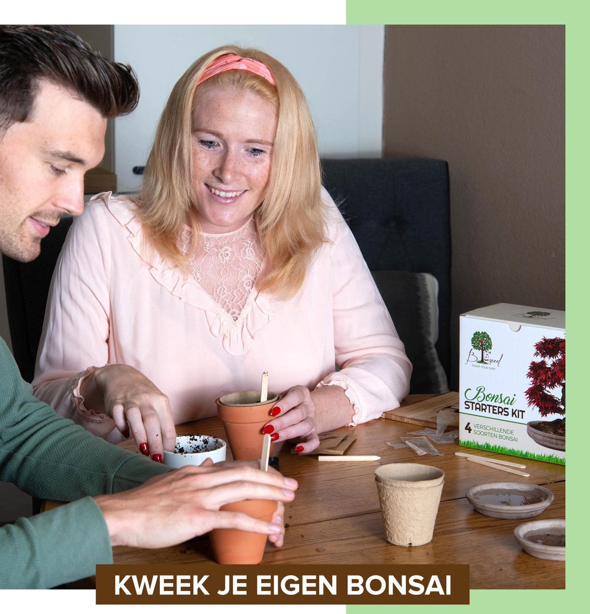  B-seed Starters Kit Incl. E-Book Bonsai Zaden Kweken - Boompje In Pot - Kamerplanten - Kweekset - Geschenkset - Kerstcadeau