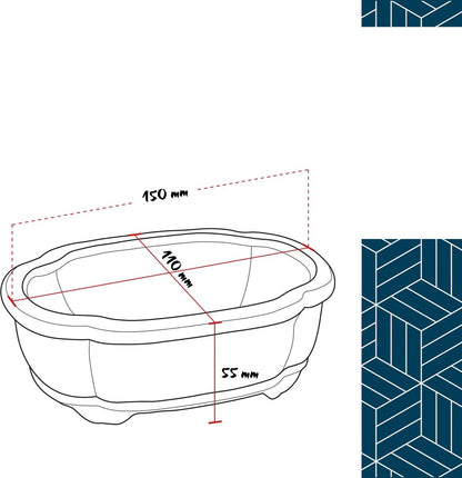  Happy Seed Keramieken Bonsai Pot (schaal) - Marine Blauw - Geglazuurd