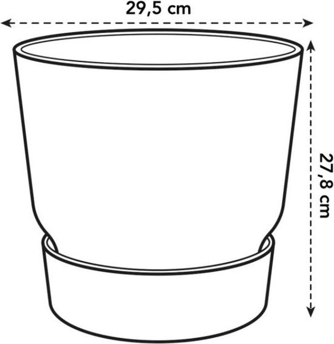  Elho Greenville Rond 30 - Grote Bloempot Voor Buiten - Gemaakt Van Gereycled Plastic - Ø 29.5 X H 27.8 Cm - Blad Groen