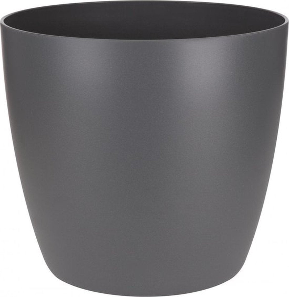  Elho Brussels Rond Mini 7 - Bloempot Voor Binnen - Ø 6.7 X H 6.0 Cm - Zwart/Antraciet