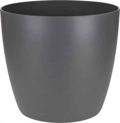  Elho Brussels Rond Mini 7 - Bloempot Voor Binnen - Ø 6.7 X H 6.0 Cm - Zwart/Antraciet
