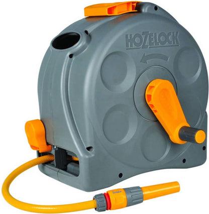  Hozelock Compact Enclosed Reel 2 In 1 - 25 Meter - Slangbox En Muurhaspel In één - Grijs