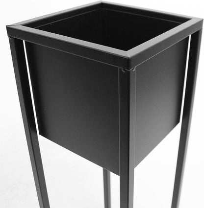  Bloempot - Metaal - Bloemen - Plantenpot - Voor Binnen - Zwart - 70 Cm