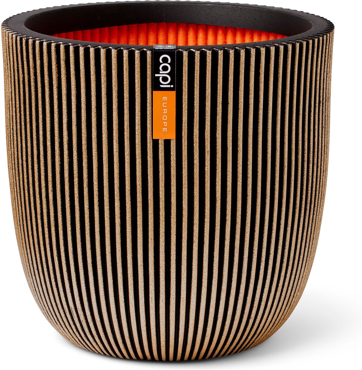  Capi Europe - Bloempot Bol Groove NL - 35x34 - Goud - Voor Binnen En Buiten - KGVGB932