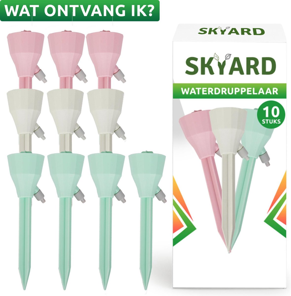  SKYARD® Waterdruppelaar Set Van 10 – Watergeefsysteem Geschikt Binnen (Kamerplanten) En Buiten – Bewateringssysteem Met Instelbare Druppelsnelheid - Irrigatiesysteem - Planten Watergever - Waterbol