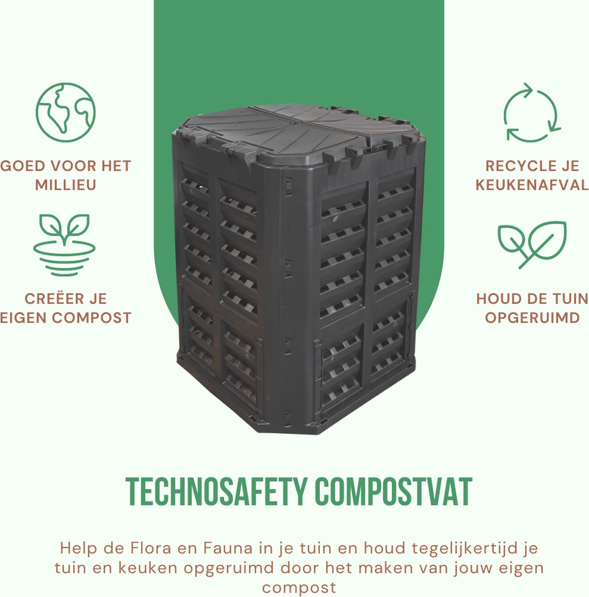  Compostvat - 360 Liter - Compostbak - Composter - Afval Recyclen
