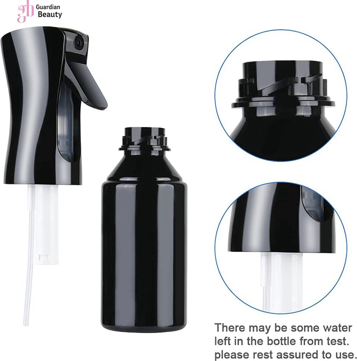Merkloos Sibel Extreme Mist Verstuiver 160ml Zwart En Wit| Professional Hairdressing Plastic Fine Mist Spray Bottle - 2 Stucks