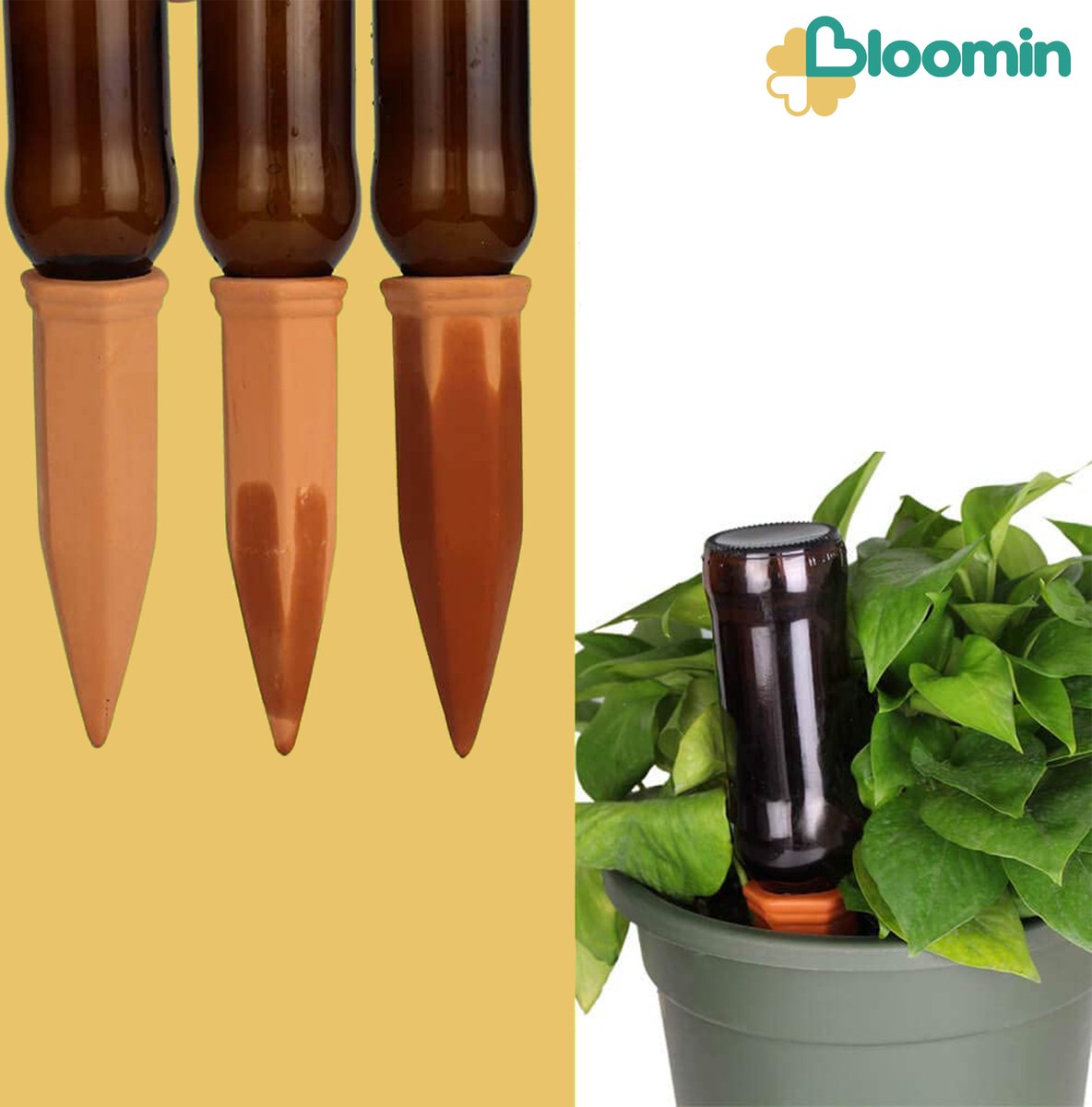  Bloomin Waterdruppelaar Van Terracotta - Waterdruppelaar Voor Planten - Druppelsysteem - Irrigatiesysteem - Watergeefsysteem - Bewateringssysteem - 8 Stuks