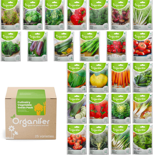  Groentezaden Pakket – 25 Culinaire Soorten - Organifer