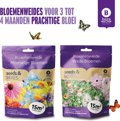  Seeds &amp; Mixes Bloemenweide Zaden Meerjarig En Wilde Bloemen 2 Stuks
