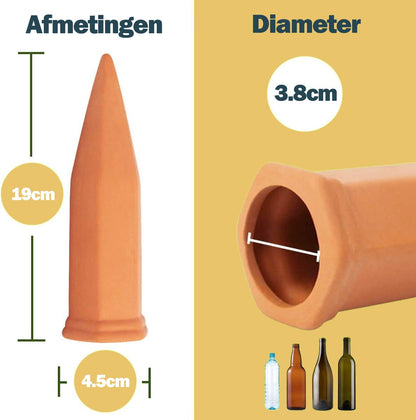  Bloomin Waterdruppelaar Van Terracotta - Waterdruppelaar Voor Planten - Druppelsysteem - Irrigatiesysteem - Watergeefsysteem - Bewateringssysteem - 8 Stuks