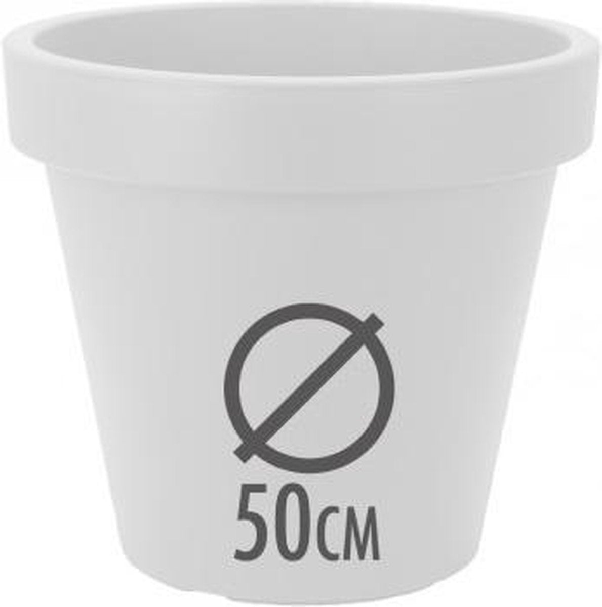  Kunststof Bloempot Wit Ø50 Cm - Hoogte 42 Cm
