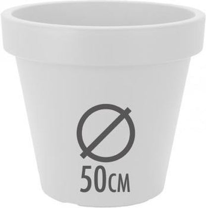  Kunststof Bloempot Wit Ø50 Cm - Hoogte 42 Cm