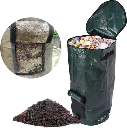 Merkloos TDR - Compostzak Met Grote Capaciteit Voor Tuin - 45 X 45 X 80 Cm - 162 Liter - Donkergroen