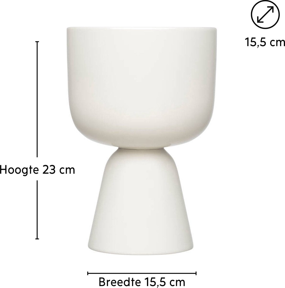  Iittala Nappula - Bloempot - Bloempotten Voor Binnen En Buiten - Plantenpotten - Wit - 230 X 155 Mm - 1 Stuk