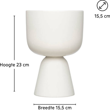  Iittala Nappula - Bloempot - Bloempotten Voor Binnen En Buiten - Plantenpotten - Wit - 230 X 155 Mm - 1 Stuk