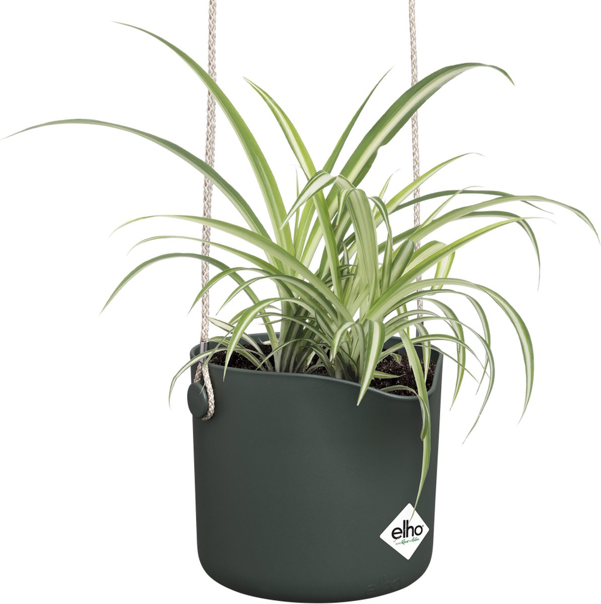  Elho B.for Swing 18 Hangpot - Bloempot Voor Binnen - Ø 18.0 X H 16.5 Cm - Groen/Blad Groen