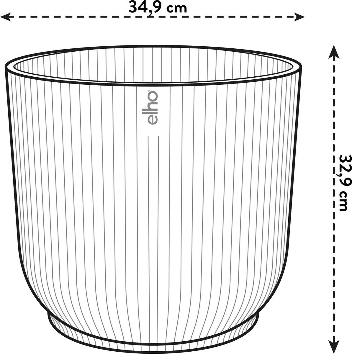  Elho Vibes Fold Rond Wielen 35 - Bloempot Voor Binnen - Ø 34.9 X H 32.4 Cm - Delicaat Roze