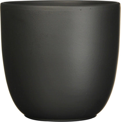  Mica Decorations Plantenpot Tusca - 2x - Zwart - Keramiek - Mat - D19.5/H18.5 Cm