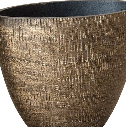 Merkloos Planter Ryan Shiny Gold 33 Cm Ovale Gouden Bloempot Voor Binnen Ovaal