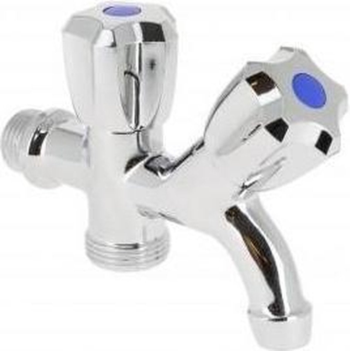  Dubbele Tapkraan Bonfix - 1/2" Muuraansluiting - 3/4" Onderaansluiting