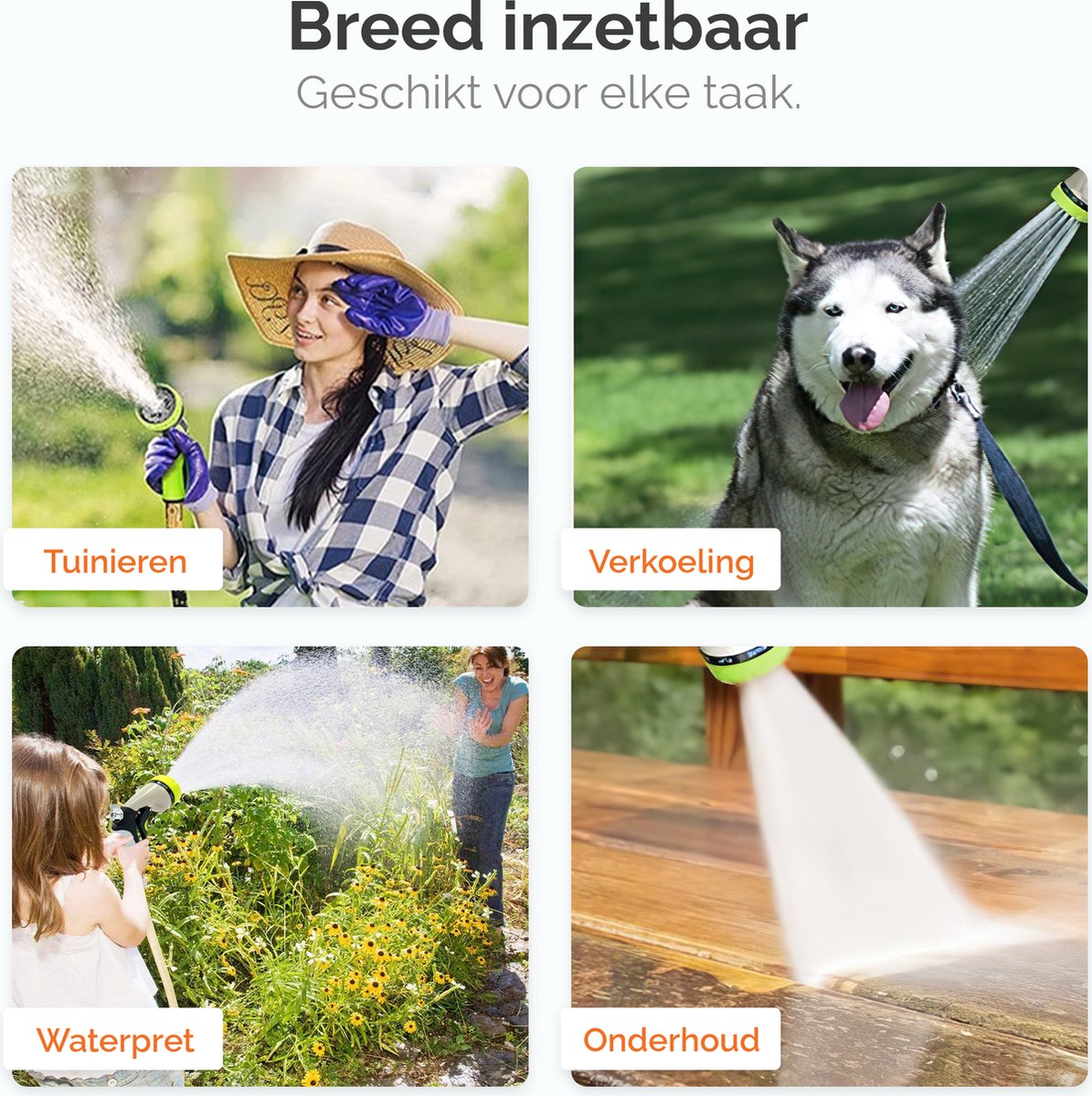  Goliving Tuinslang Flexibel - 30 Meter - Uitrekbare Tuinslang Sproeier - Tuinsproeier - Zwart - Acht Standen - Met Opbergtas