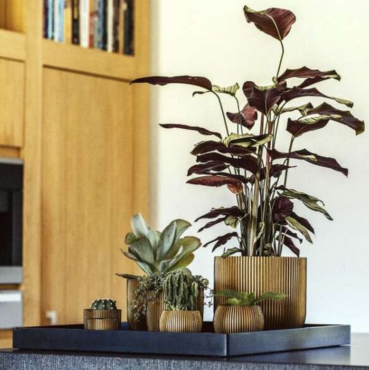  Capi Europe - Bloempot Bol Groove XL - 33x35 - Goud - Bloempot Voor Binnen - Opening ⌀28 - GVGB932