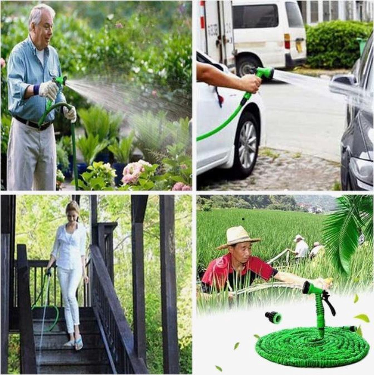  Green Garden -Flexibele Tuinslang En Bewatering - 30 Meter Lengte -Ultra Sterke Uittrekbare Tuinslang- Magic Hose