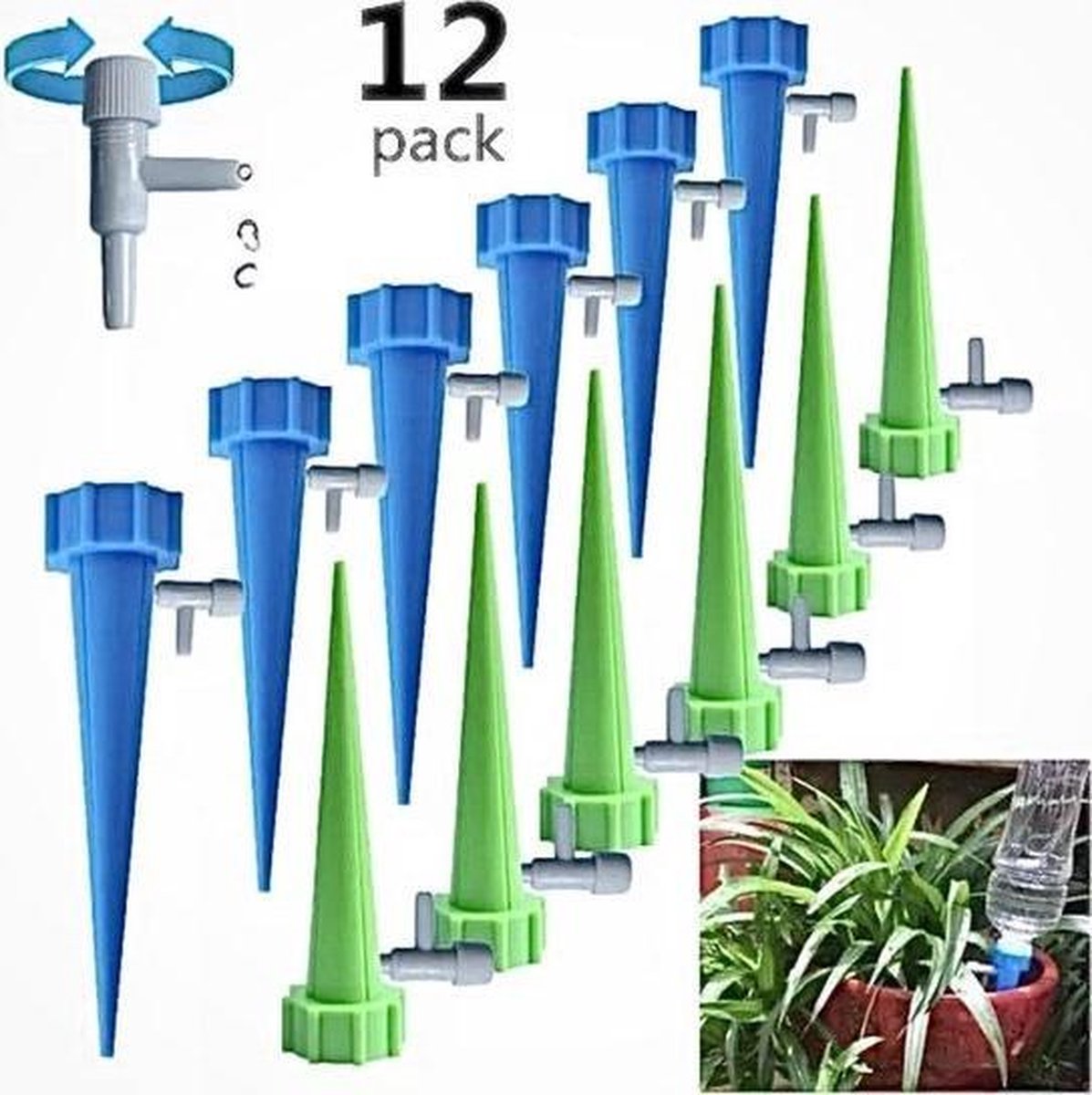  Plant Bewateringssysteem - 12 Stuks - Bewateringsyteem - Watergeefsysteem - Plantenbol - Automatische Gieter - Water Druppelaar - Druppelsysteem - Bewateringssysteem - Druppel Systeem - Water Geef Systeem - Plantenbol
