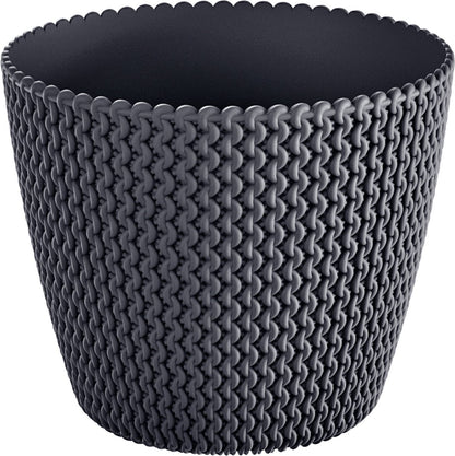 Prosperplast 1x Kunststof Splofy Bloempotten 30 Cm Antraciet - Bloempotten/plantenpotten Voor Binnen En Buiten