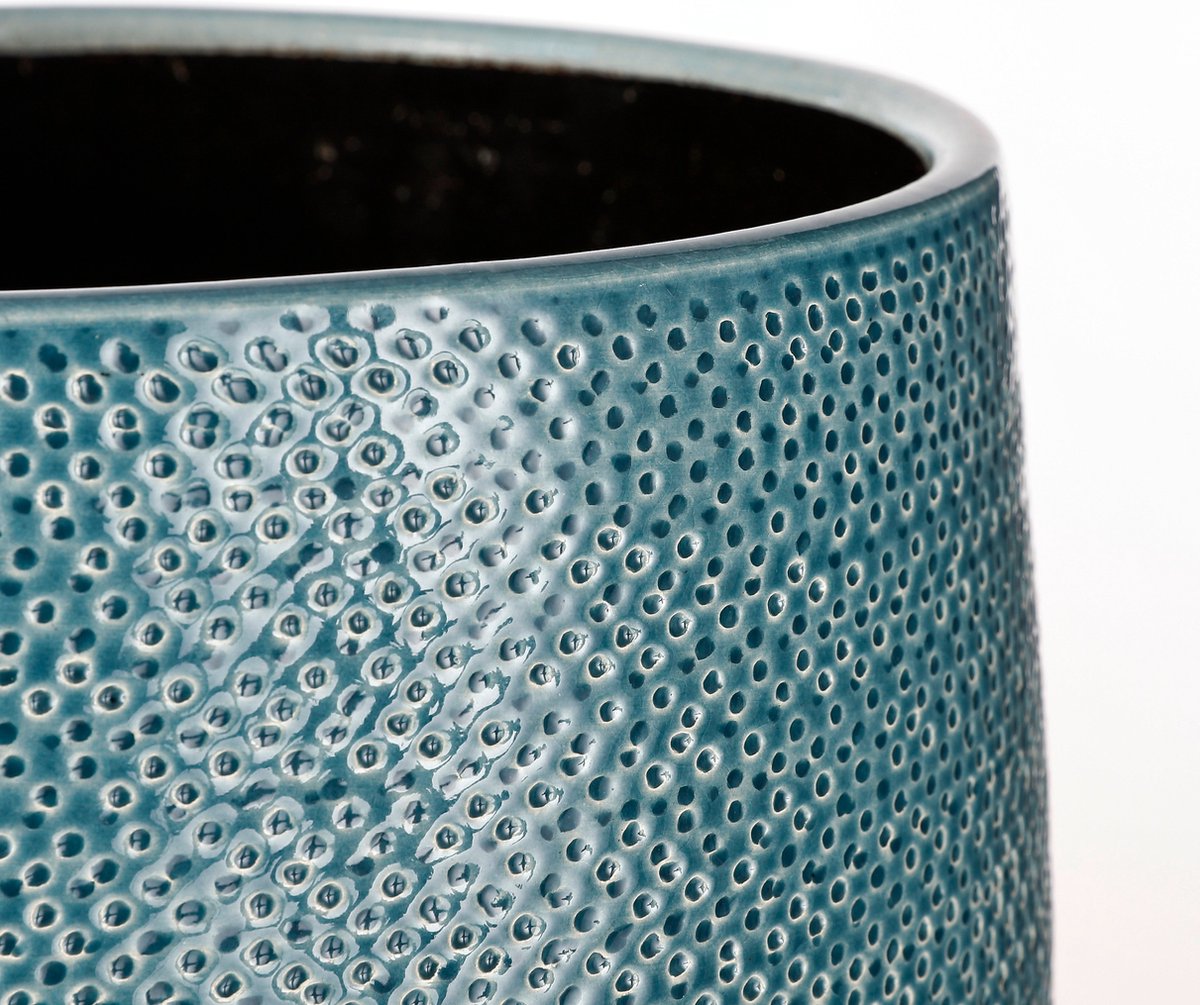  Mica Decorations Gabriel Bloempot - H20 X Ø25 Cm - Keramiek - Blauw