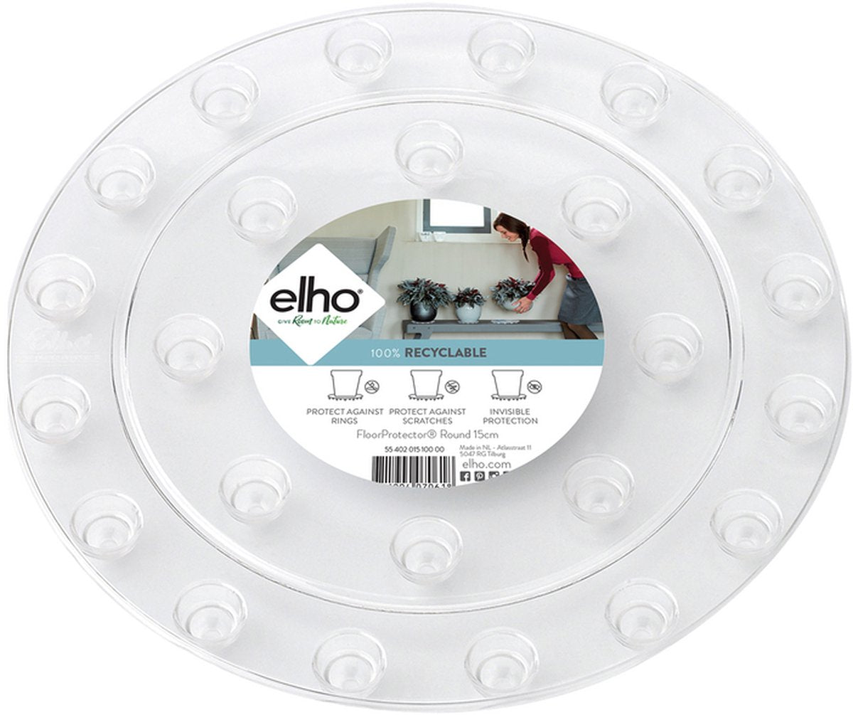  Elho Floorprotector Rond 25 - Accessoires Voor Binnen - Ø 25.0 X H 1.5 Cm - Transparant/Transparant