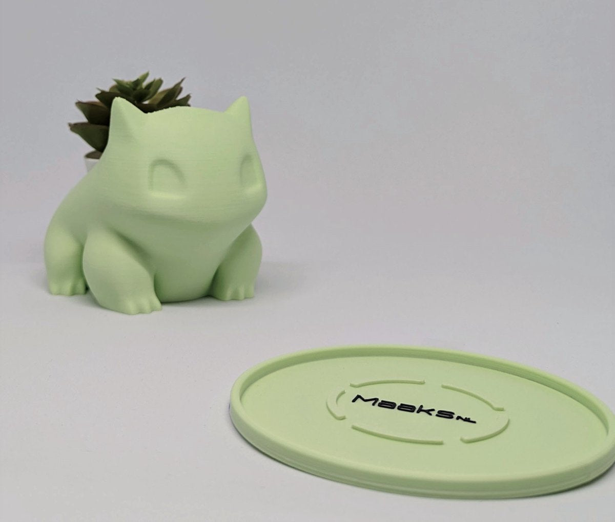 Merkloos Pokémon Bulbasaur Bloempot - Inclusief Opvangschaal - Pastelgroen