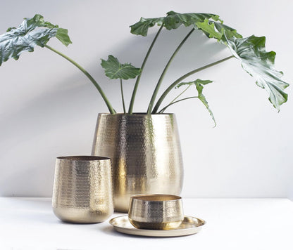  Gina Da - Bloempot - Karakter - Goud - Metaal - 15 Cm Hoog