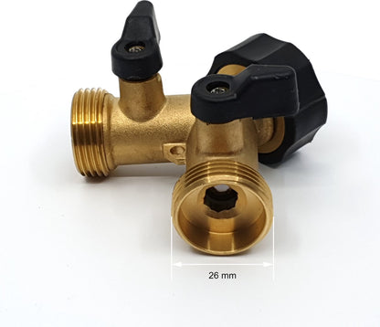  Horvitus Waterverdeler 2 Weg - Y Stuk Kraan Splitter - Voor Europese Kranen - Messing