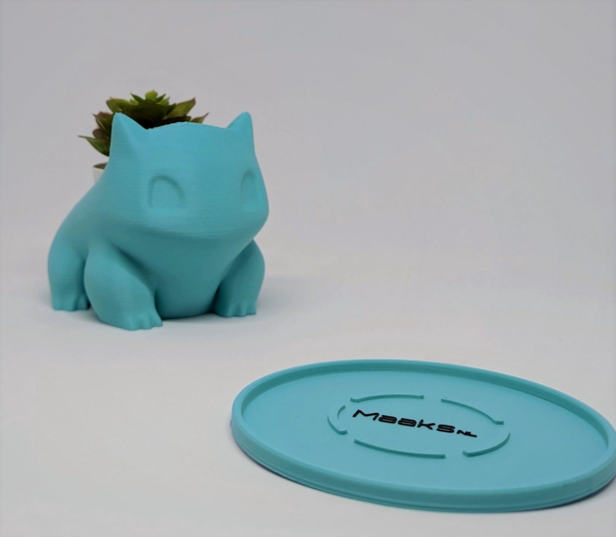 Merkloos Pokémon Bulbasaur Bloempot - Inclusief Opvangschaal - Teal