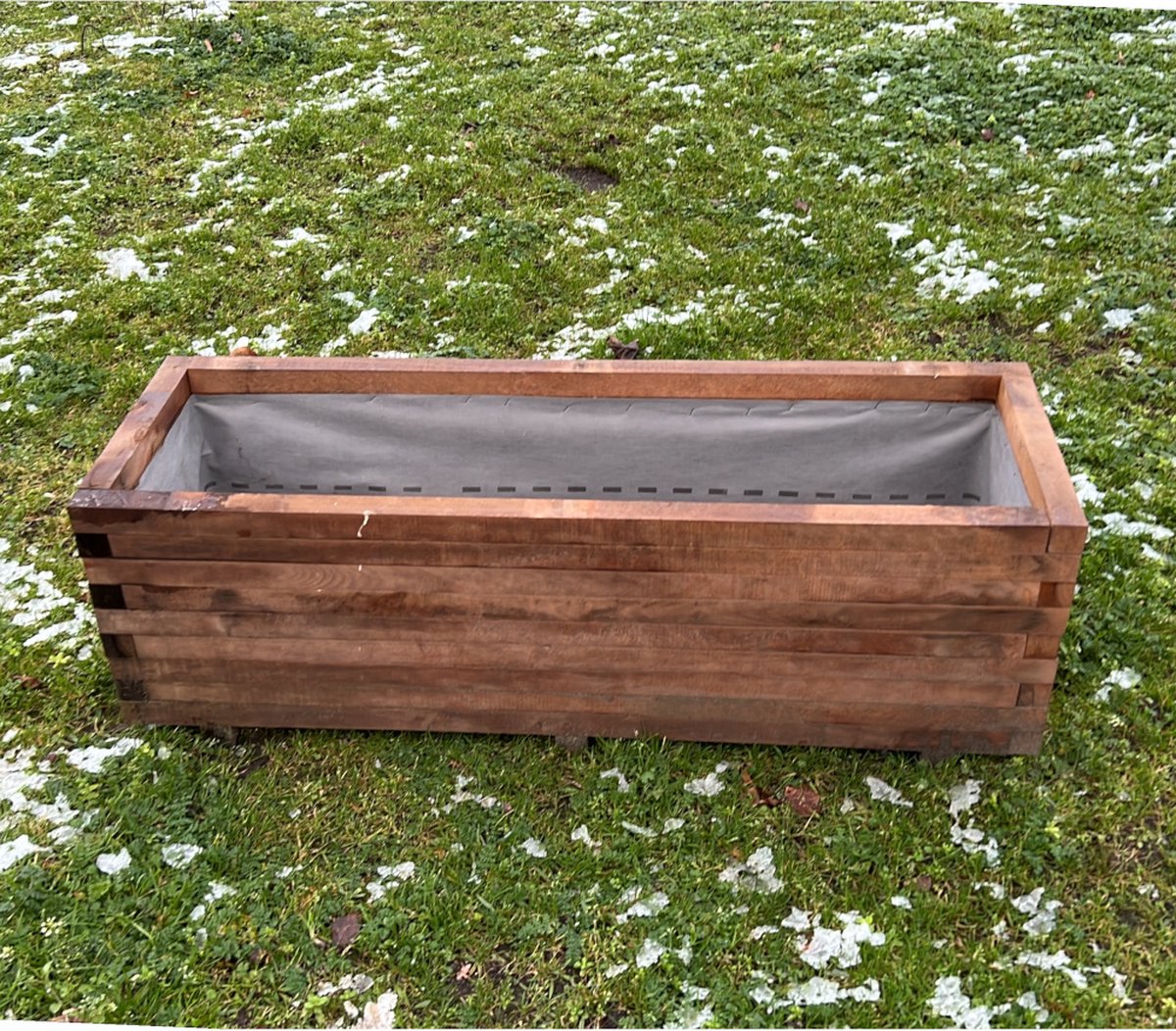  AMISHOUT - Plantenbak Van Balkjes 120x40x40 Cm - Bruin