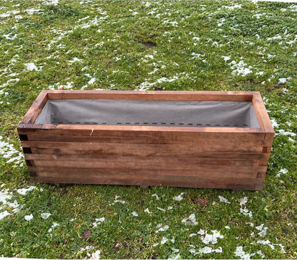  AMISHOUT - Plantenbak Van Balkjes 120x40x40 Cm - Bruin