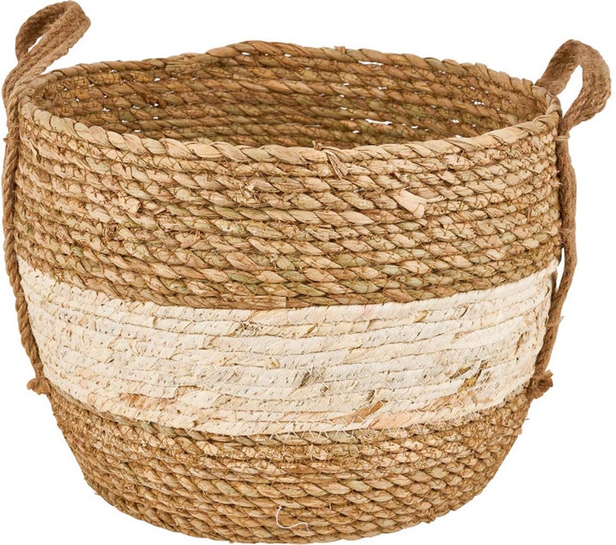 Merkloos Plantenmand 30x22cm Naturel Bruin – Multifunctionele Mand – Handgemaakt – Planten-houder – Planten Accessoires – Planten Mand