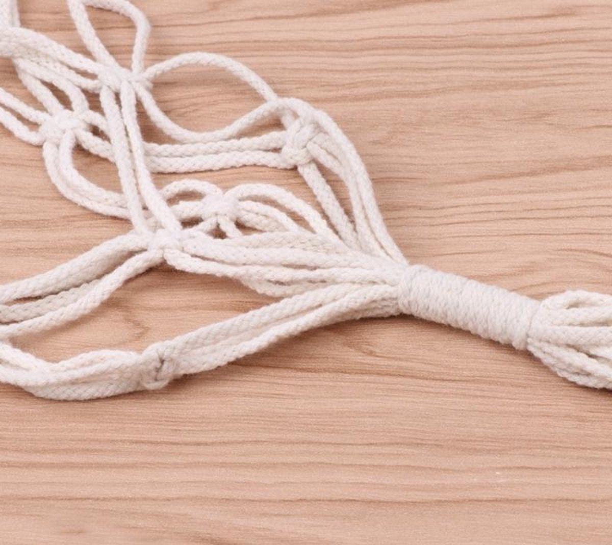 Merkloos Plantenhanger Macramé - Luxe Gevlochten Touw Katoen - 2 Stuks - Plantenpot Ophangen