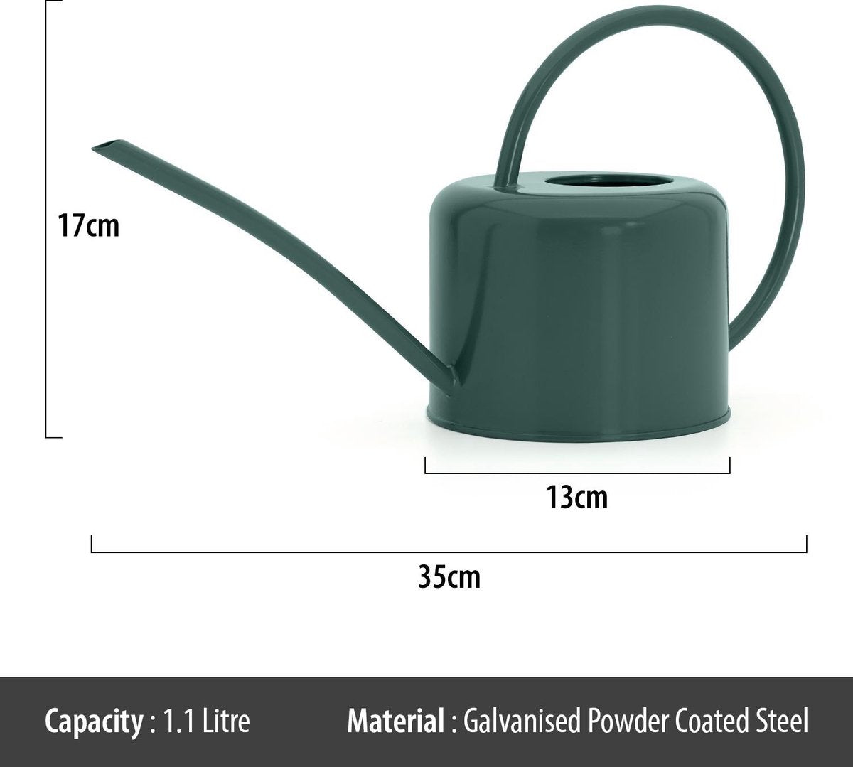  CKB LTD - Gieters - Gieter - Retro - Gietertje - Kleine Gieter Voor Binnen En Buiten - 1 Liter - Groen Plantengieter Tuingieter Bloemengieter Mini Klein Metaal Binnenplantjes Gietertjes Tuingieters Vintage Kamerplanten Buitengieter Binnenshuis