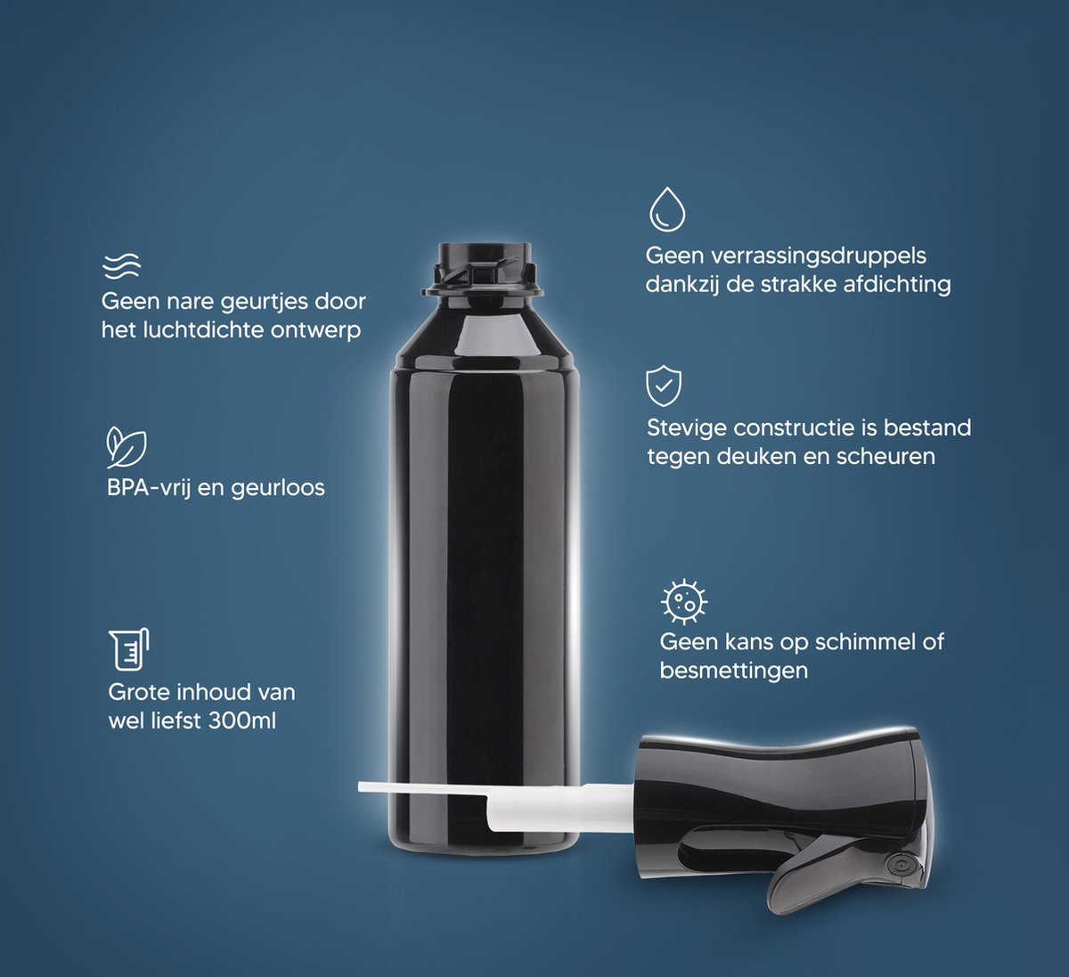  Johannes &amp; Co Waterspuit Zwart - Waterverstuiver Mist Verstuiver Haar
