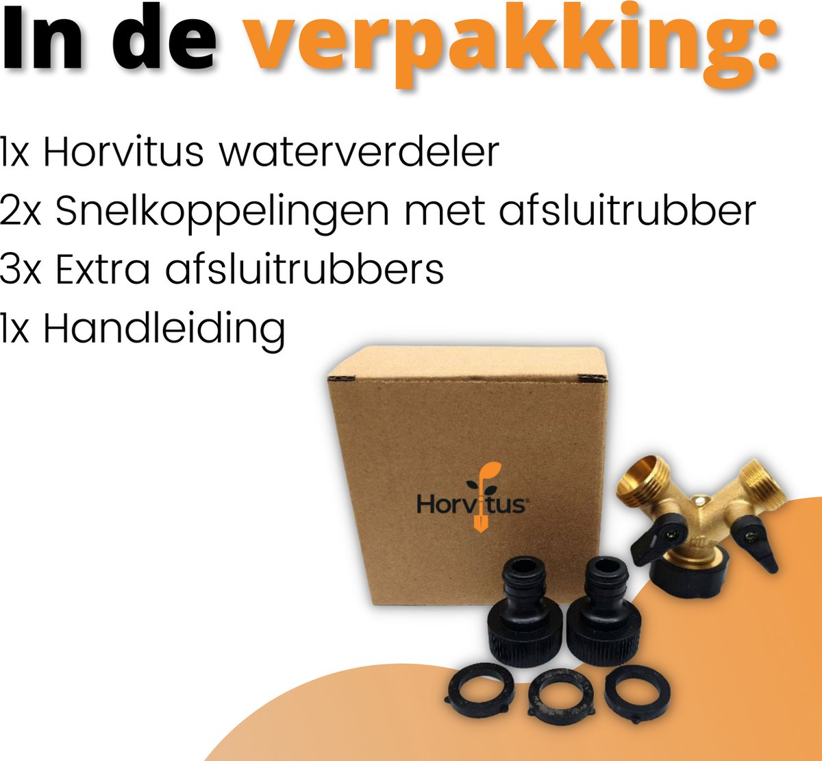  Horvitus Waterverdeler 2 Weg - Y Stuk Kraan Splitter - Voor Europese Kranen - Messing