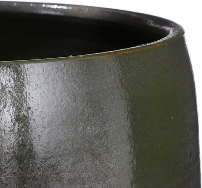  Mica Decorations Lester Bloempot - H18 X Ø20 Cm - Terracotta - Groen